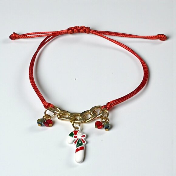 Christmas Cane Ribbon Bracelet - Picture 4 of 4